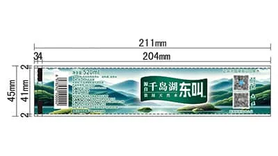 Label for 520ml mineral water bottle