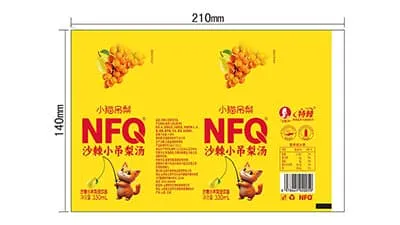 Hot-melt adhesive label for organic sea buckthorn juice bottle